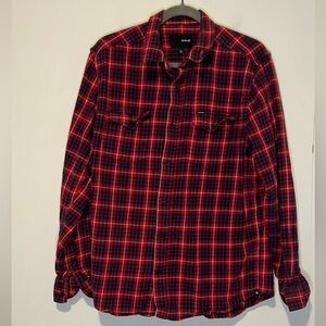 Hurley Flannel Long Sleeve Mens Button Up Shirt A919